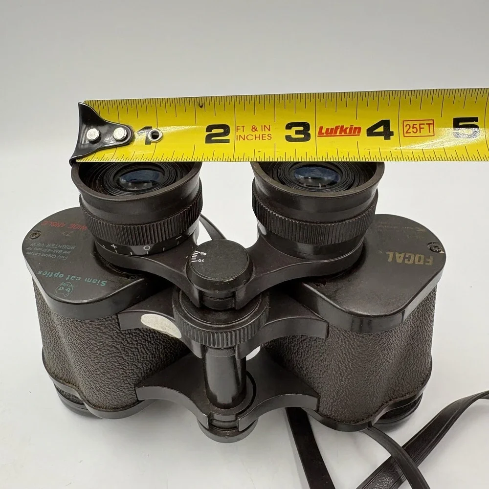 Vintage Focal Comfort-Vue 7x35 Binoculars Wide Angle Coated Optics Japan Black